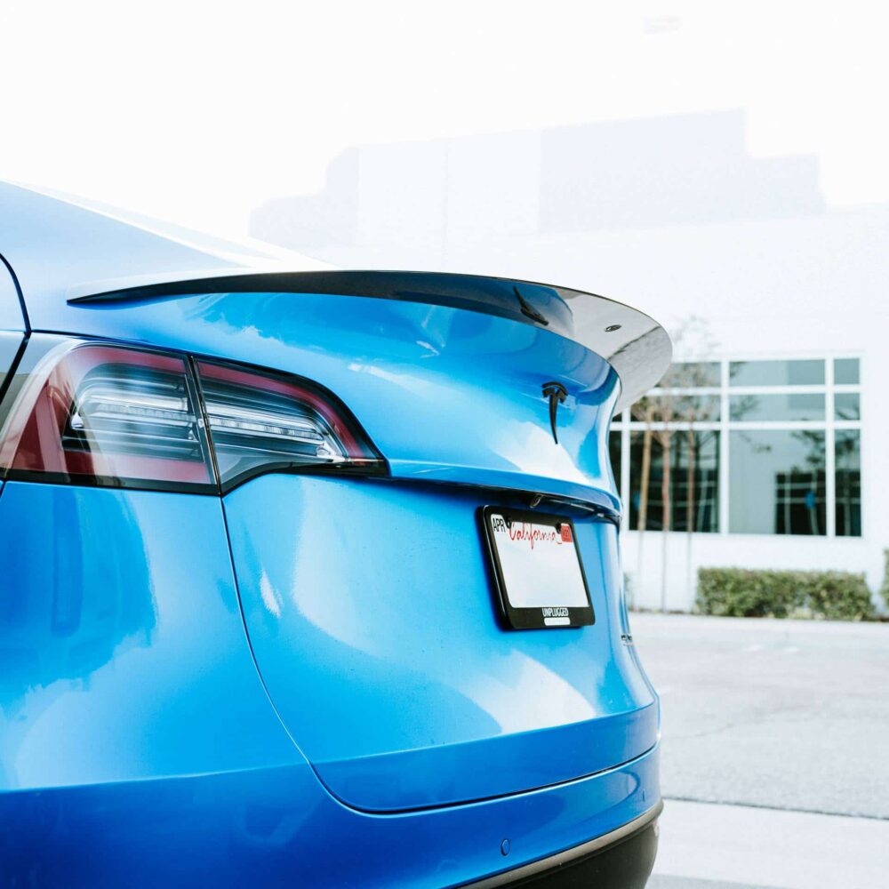 UNPLUGGED PERFORMANCE UP-MY-325-5.1 HIGH EFFICIENCY TRUNK SPOILER, AUTOCLAVED DRY CARBON, SATIN XPEL STEALTH FOR TESLA MODEL Y
