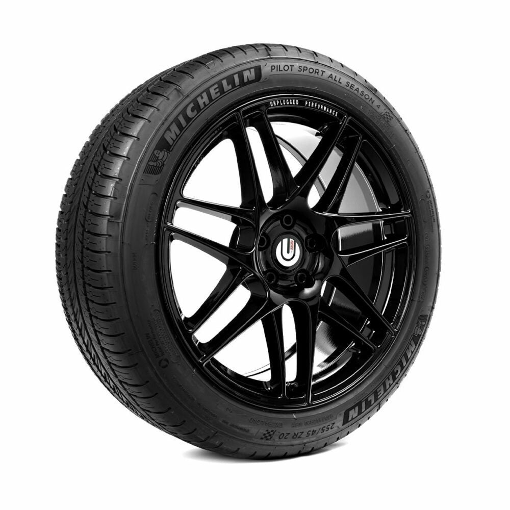 UNPLUGGED PERFORMANCE UP-MY-357-6.1 WHEEL & TIRE SET, GLOSS BLACK FOR TESLA MODEL Y