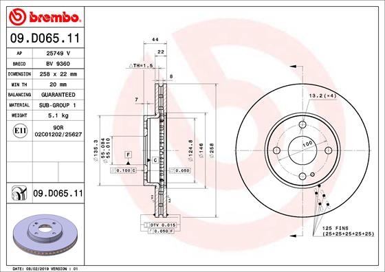 AUGER AUG55815 Disc Brake Caliper Repair Kit