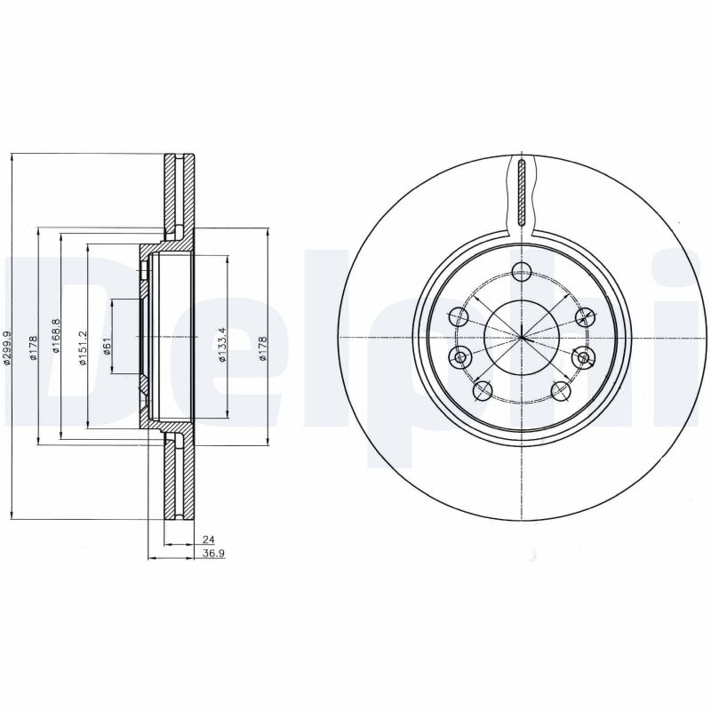 DELPHI BG4338 Brake Disc .