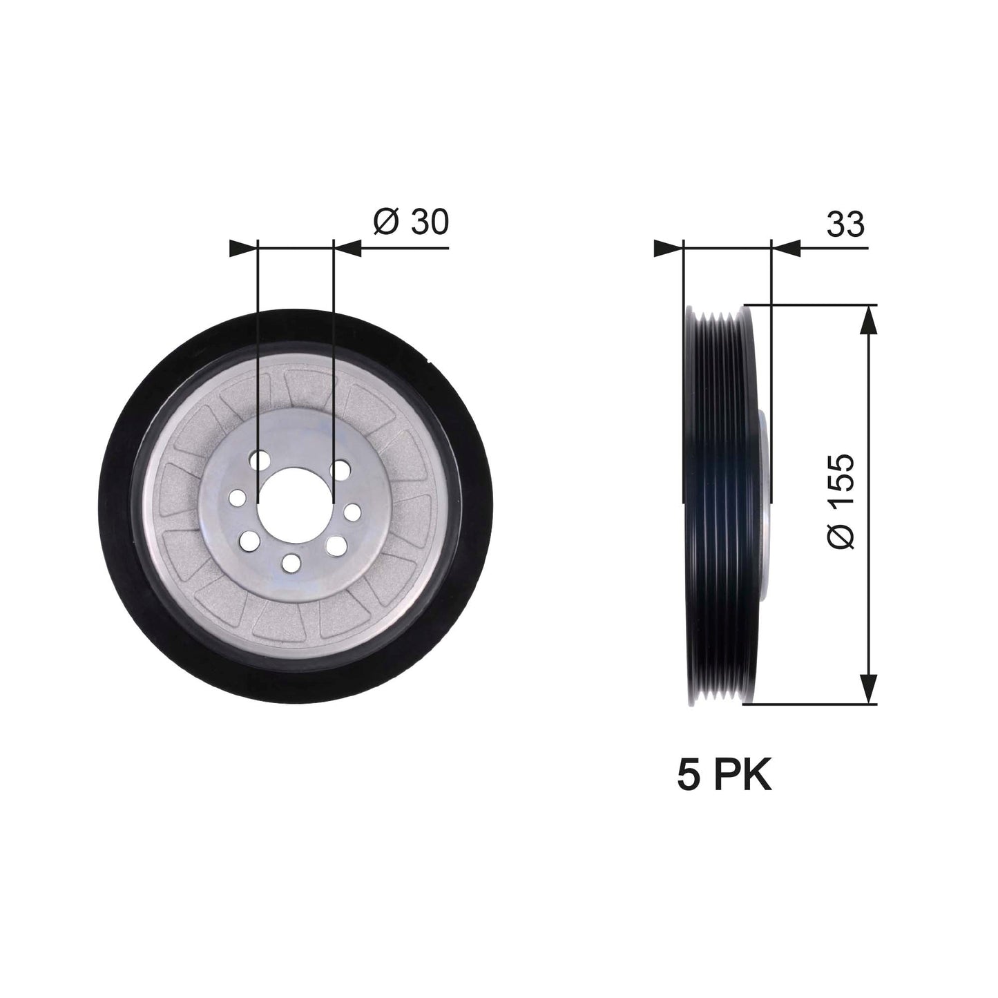 GATES GATTVD1088 Crankshaft Belt Pulley