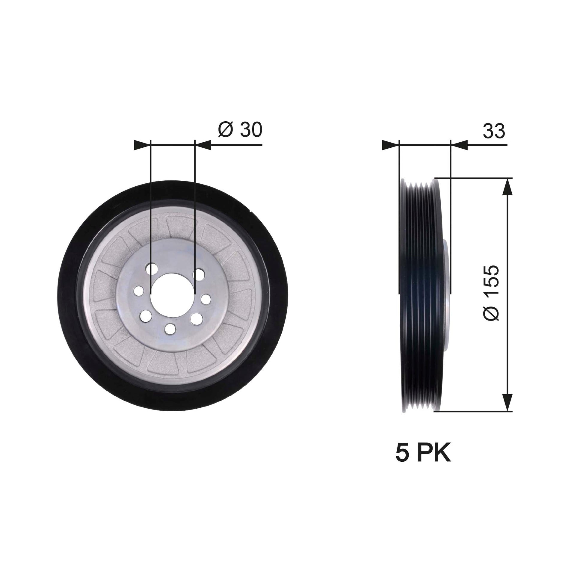 GATES GATTVD1088 Crankshaft Belt Pulley