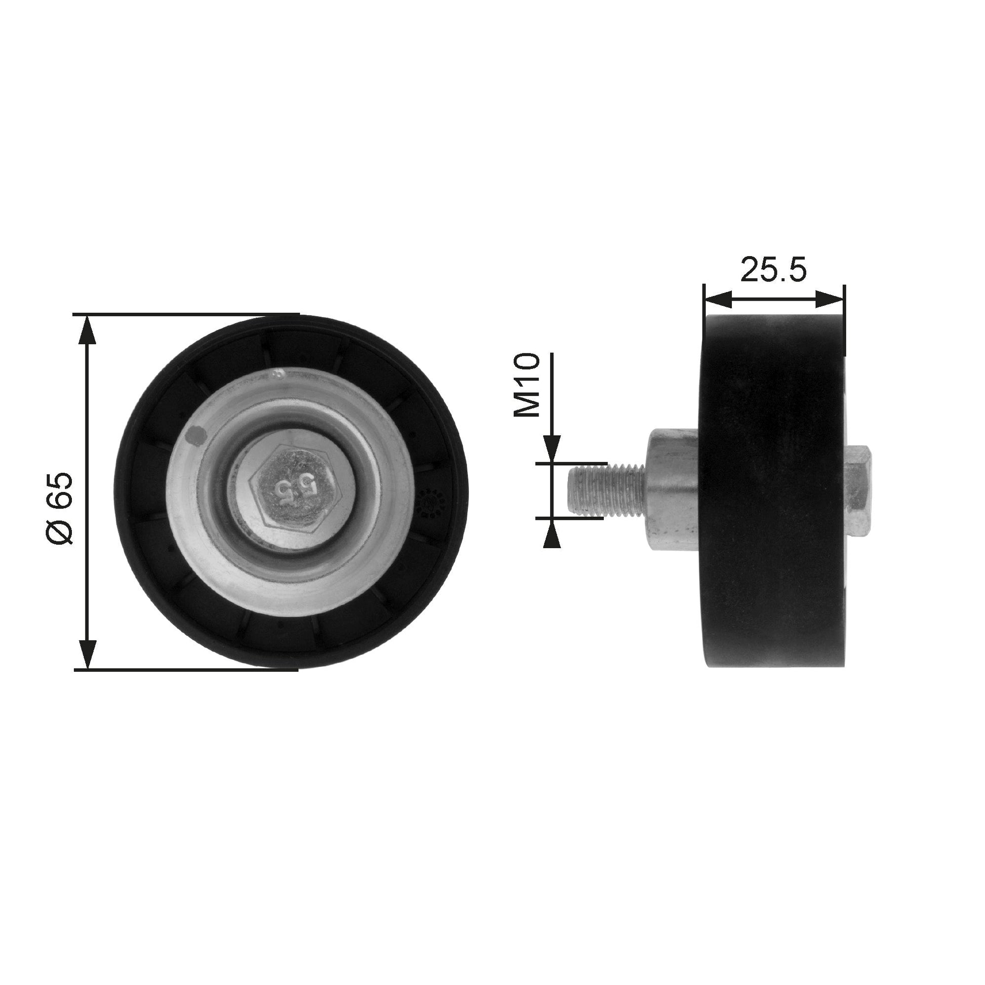 GATES GATT36207 V-Ribbed Belt Deflection/Guide Pulley
