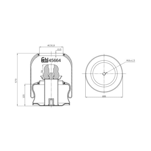 FEBI FE45664 Air Suspension Bellow