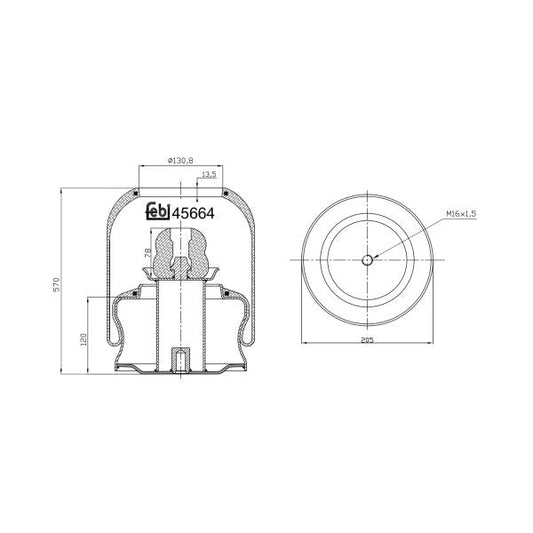 FEBI FE45664 Air Suspension Bellow