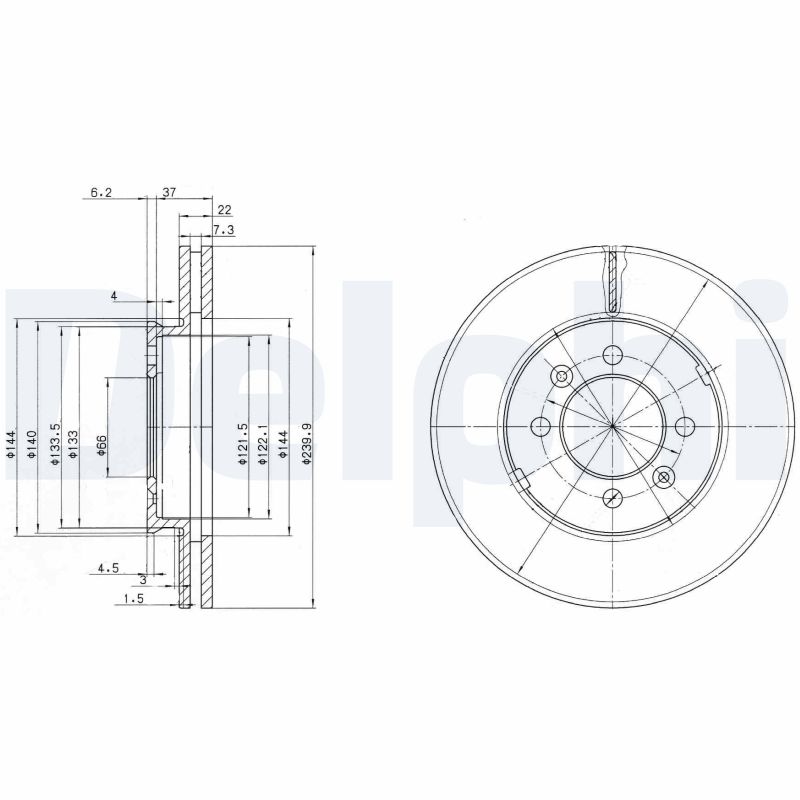 DELPHI BG2290 Brake Disc .