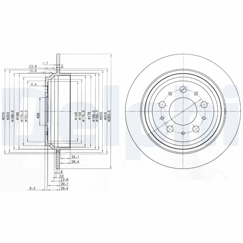 DELPHI BG3419 Brake Disc .