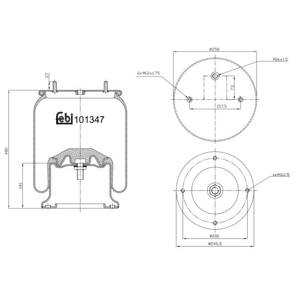 FEBI FE101347 Air Suspension Bellow