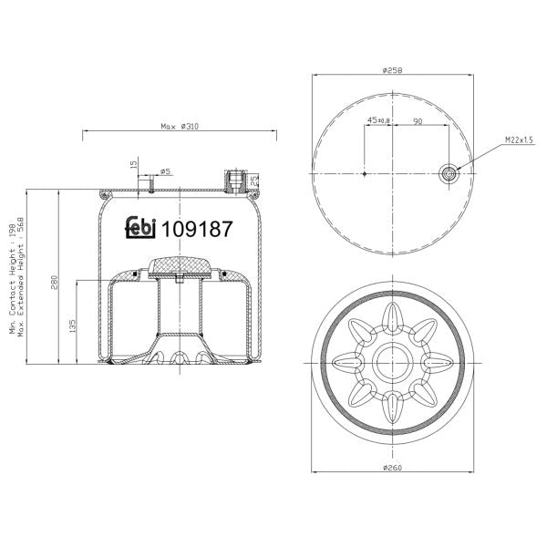 FEBI FE109187 Air Suspension Bellow