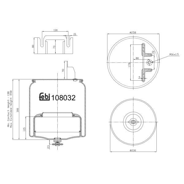FEBI FE108032 Air Suspension Bellow