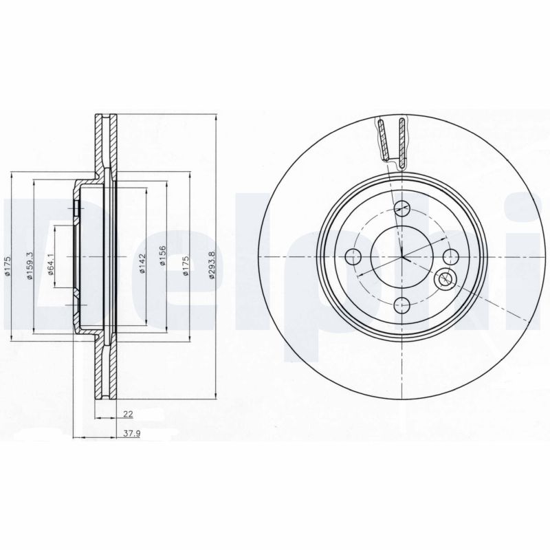 DELPHI BG4184 Brake Disc .