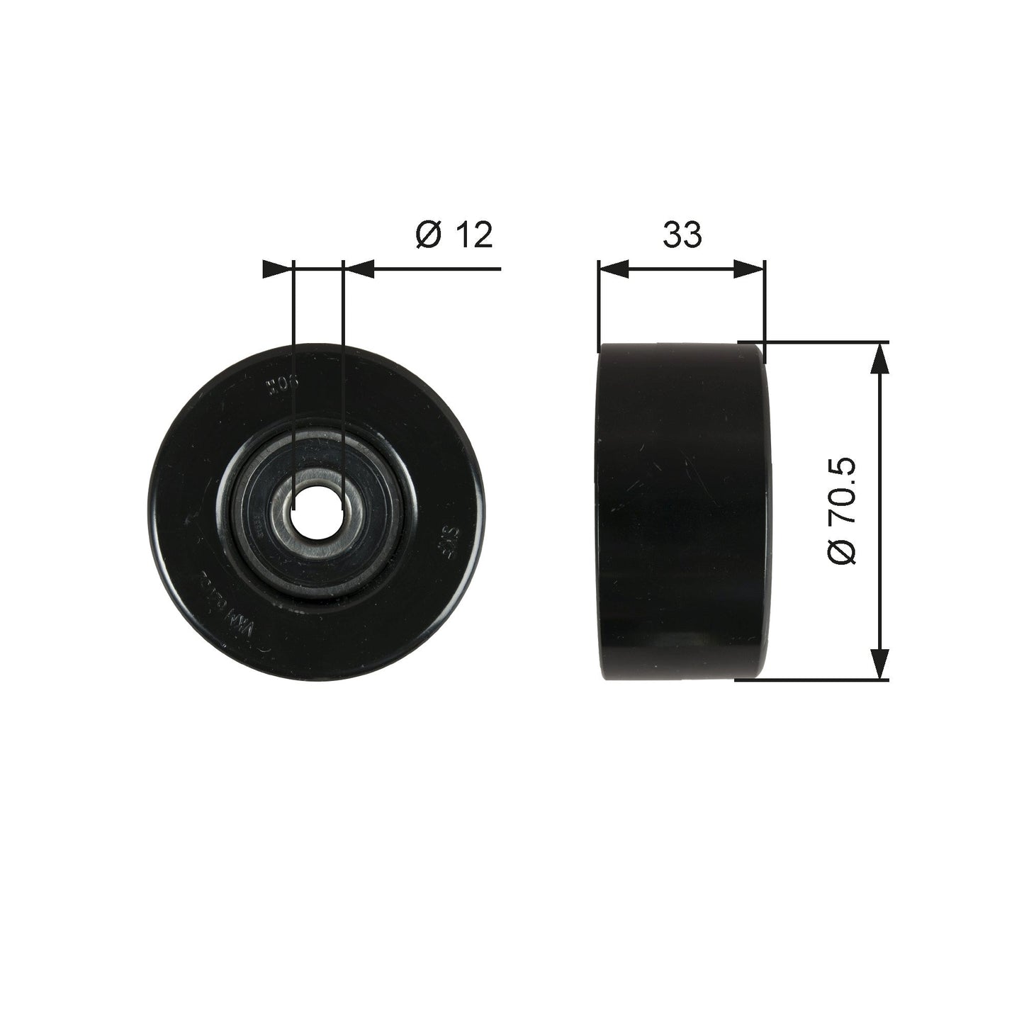 GATES GATT36762 V-Ribbed Belt Deflection/Guide Pulley