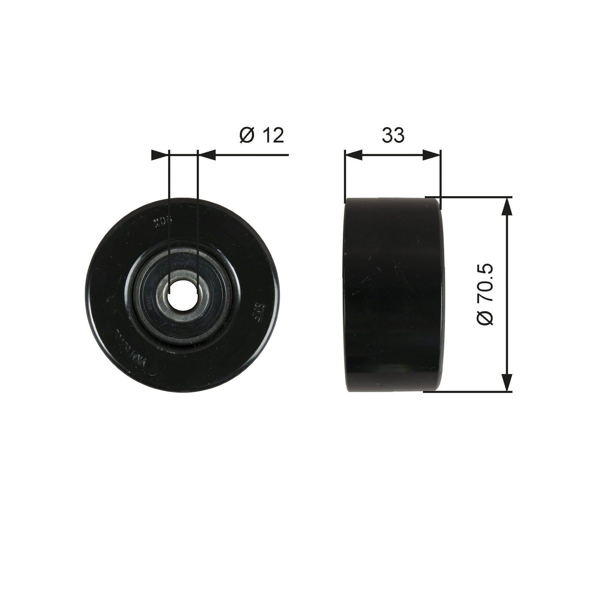GATES GATT36762 V-Ribbed Belt Deflection/Guide Pulley