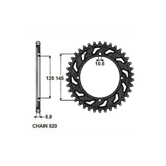 SUNSTAR SUNR1-3538-45 Chain Sprocket