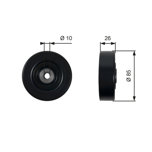 GATES GATT36440 V-Ribbed Belt Deflection/Guide Pulley