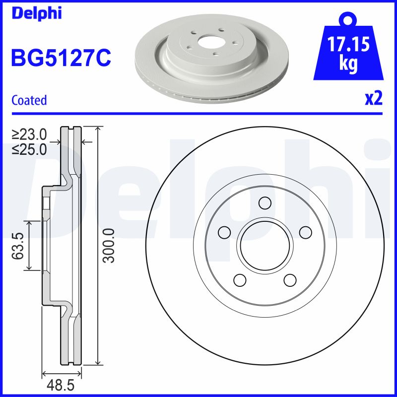 DELPHI BG5127C Brake Disc