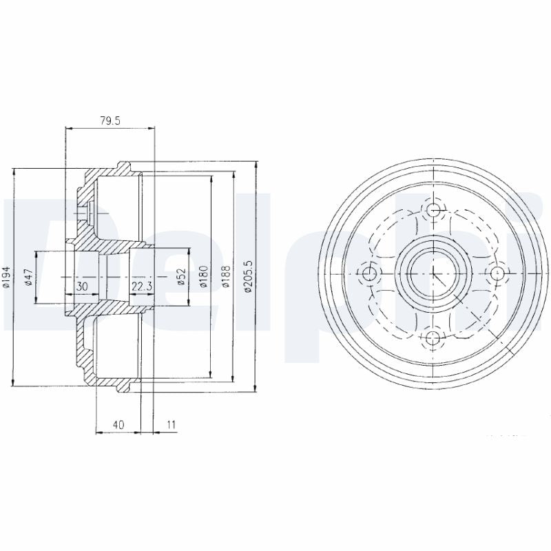 DELPHI BF400 Brake Drum
