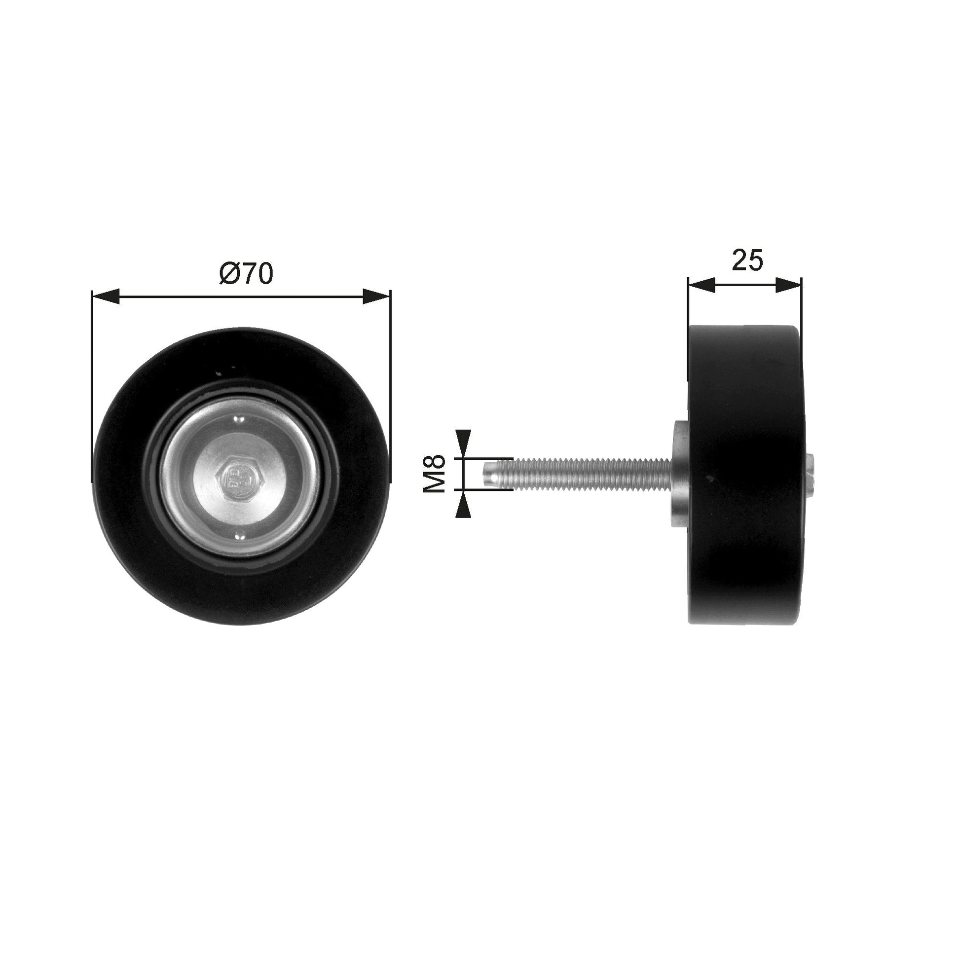 GATES GATT36263 V-Ribbed Belt Deflection/Guide Pulley