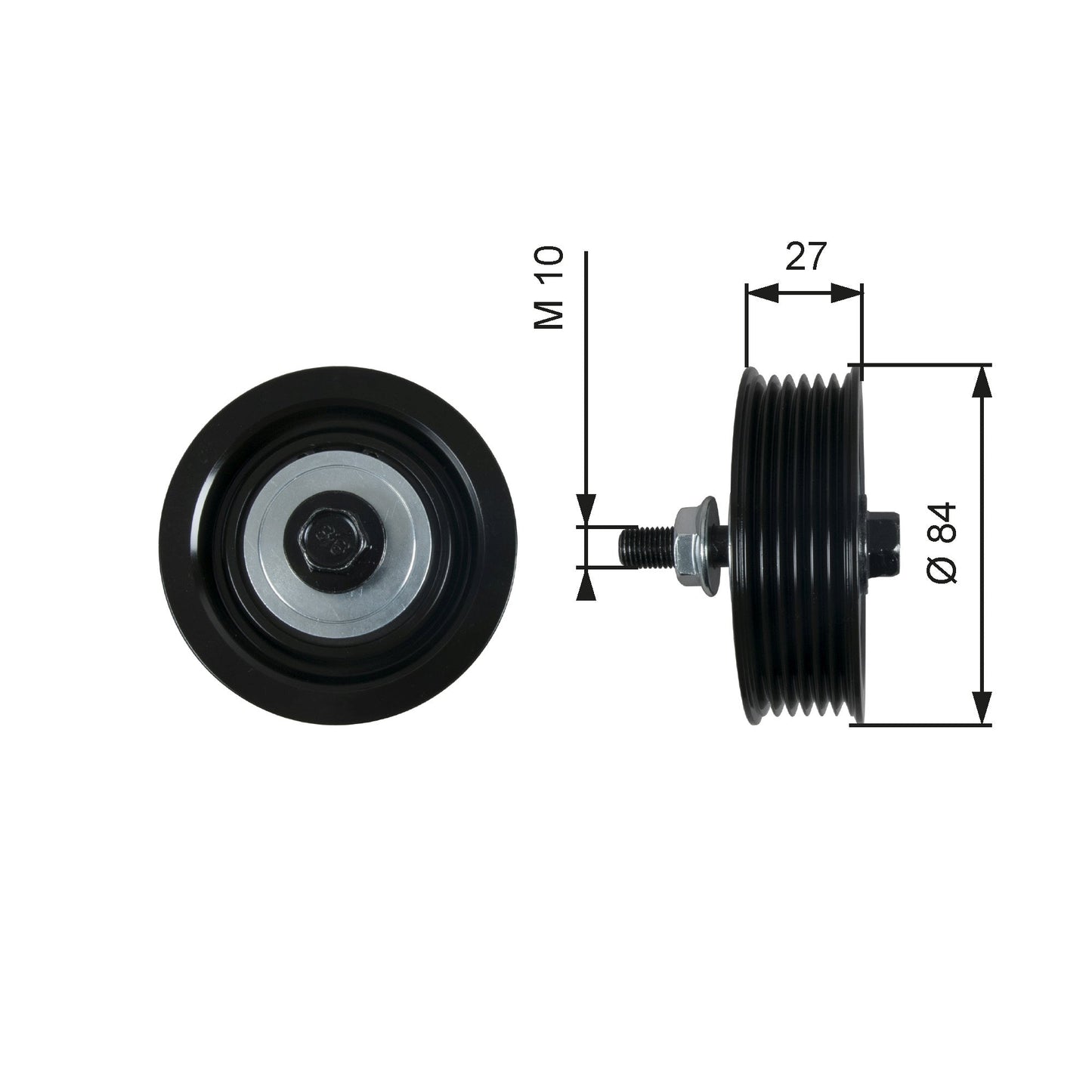 GATES GATT36602 V-Ribbed Belt Deflection/Guide Pulley