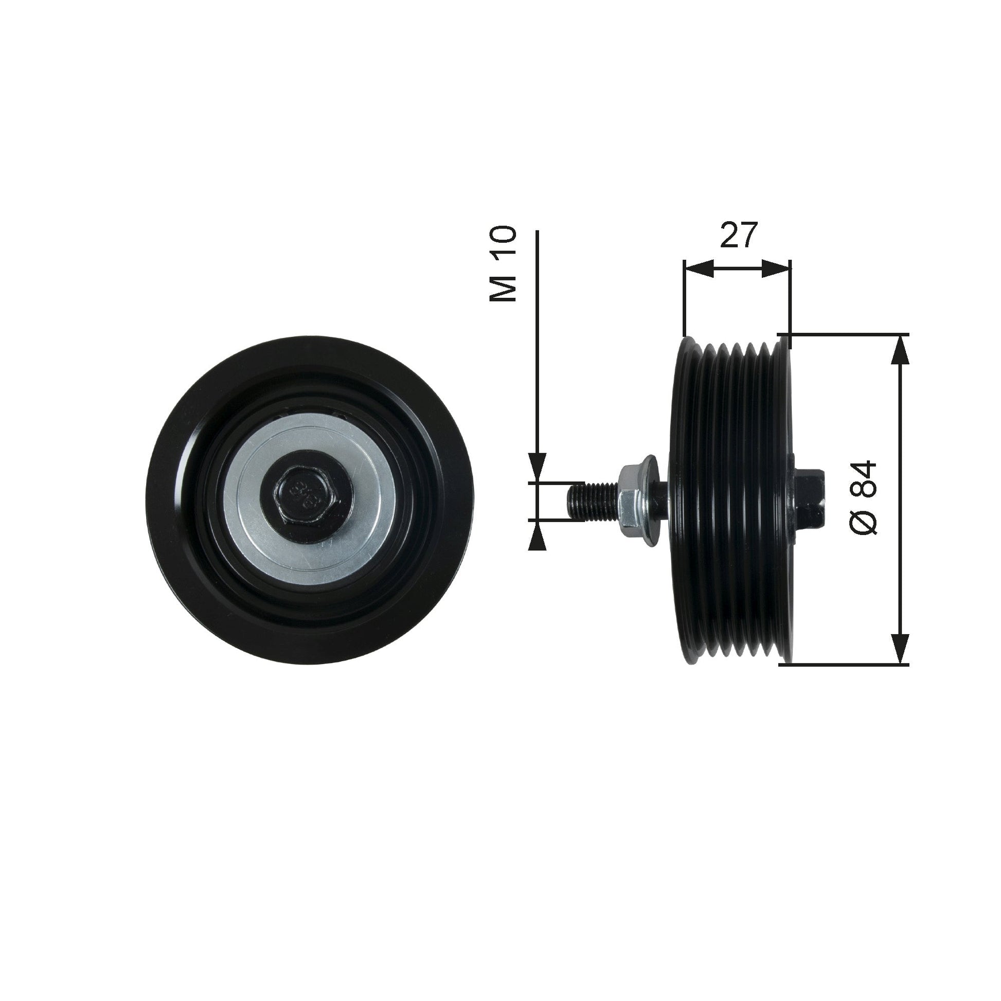 GATES GATT36602 V-Ribbed Belt Deflection/Guide Pulley