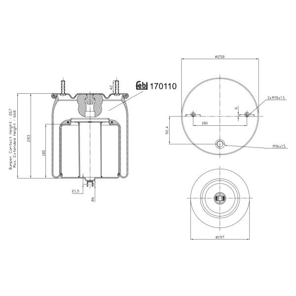 FEBI FE170110 Air Suspension Bellow