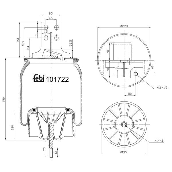 FEBI FE101722 Air Suspension Bellow