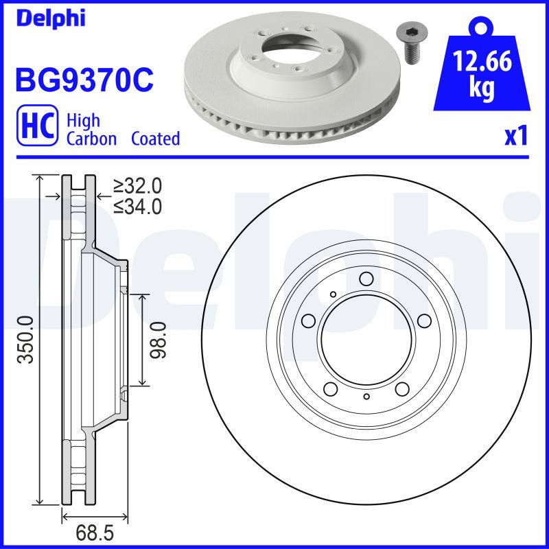DELPHI BG9370C Brake Disc