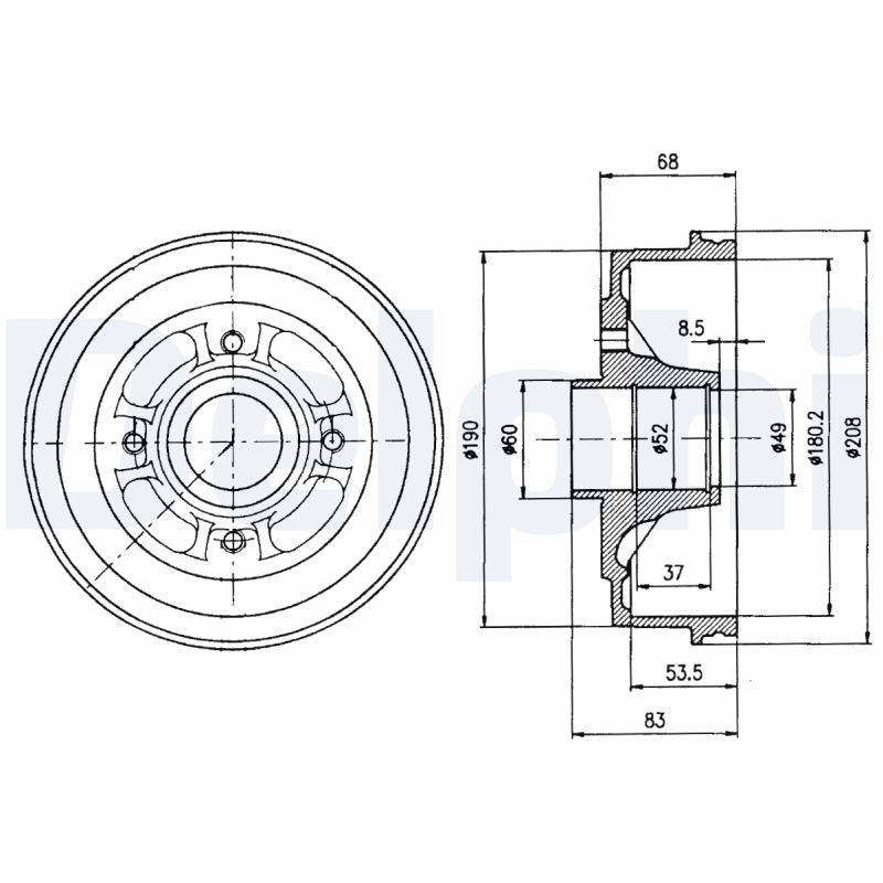 DELPHI BF272 Brake Drum