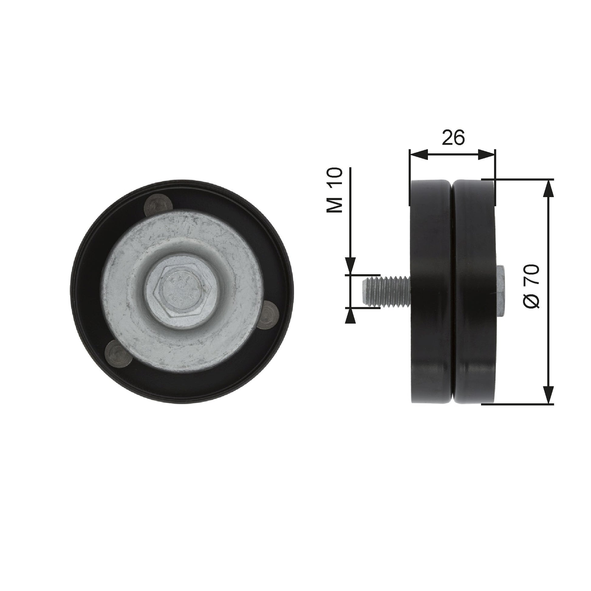 GATES GATT36363 V-Ribbed Belt Deflection/Guide Pulley