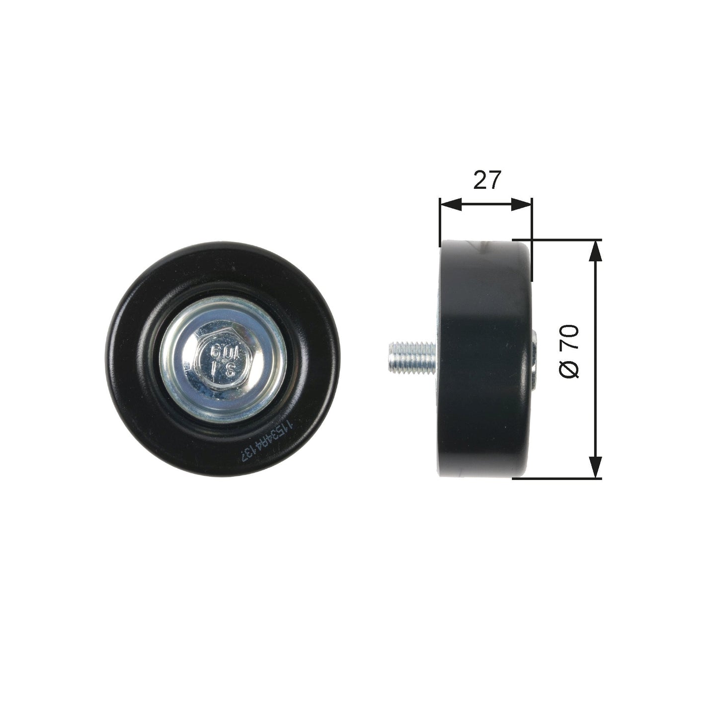 GATES GATT36409 V-Ribbed Belt Deflection/Guide Pulley