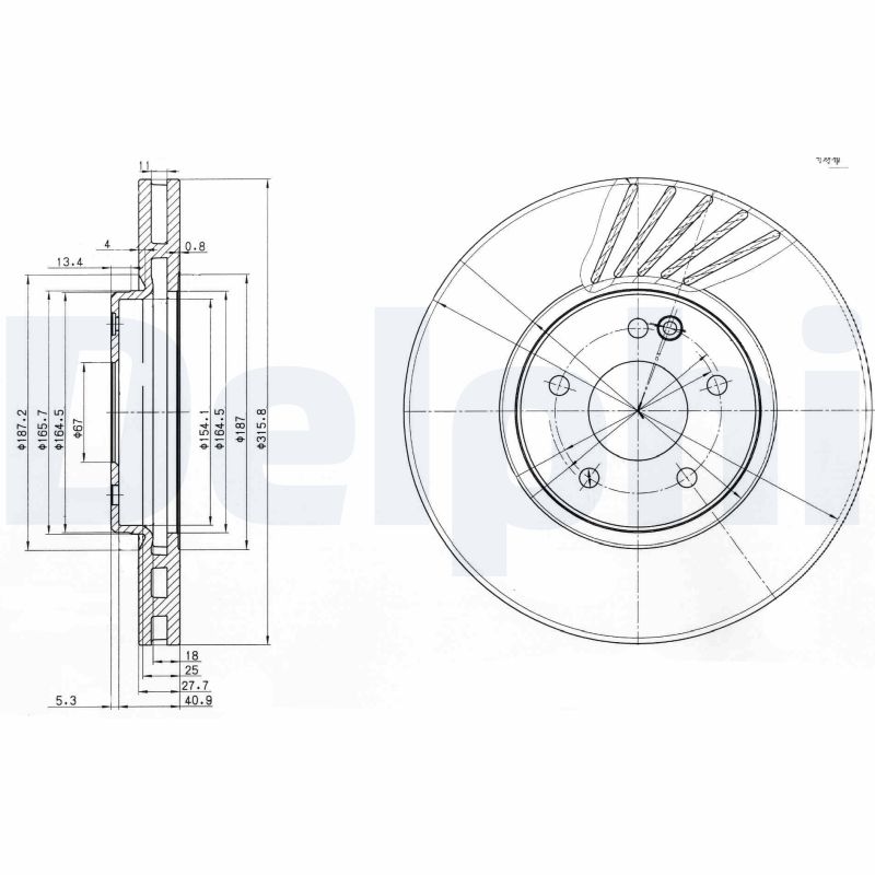 DELPHI BG3238 Brake Disc .