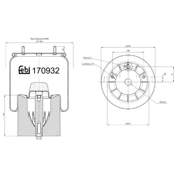 FEBI FE170932 Air Suspension Bellow