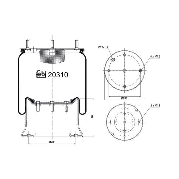 FEBI FE20310 Air Suspension Bellow