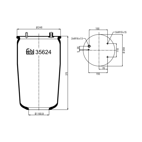 FEBI FE35624 Air Suspension Bellow