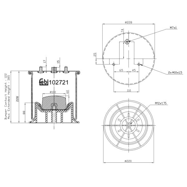 FEBI FE102721 Air Suspension Bellow