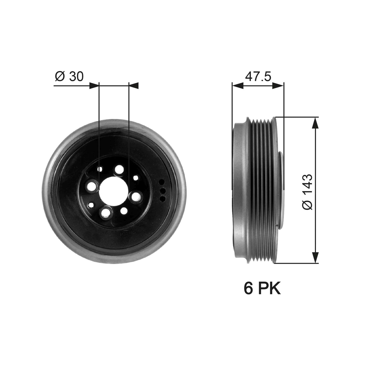 GATES GATTVD1003 Crankshaft Belt Pulley