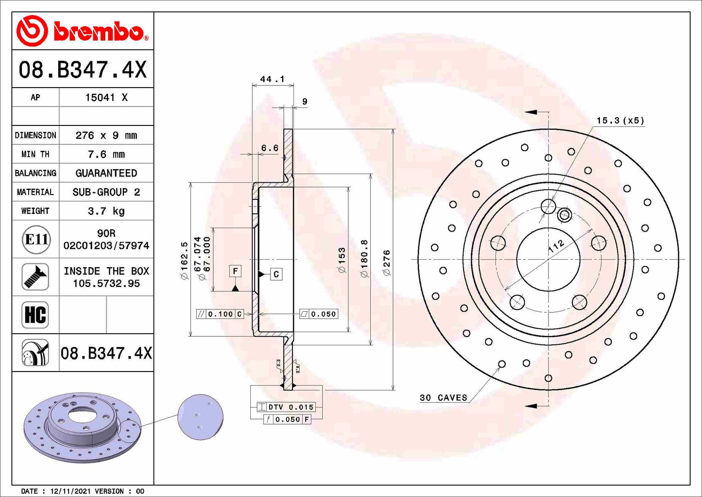 MERITOR MERSJ4076 Disc Brake Caliper Repair Kit