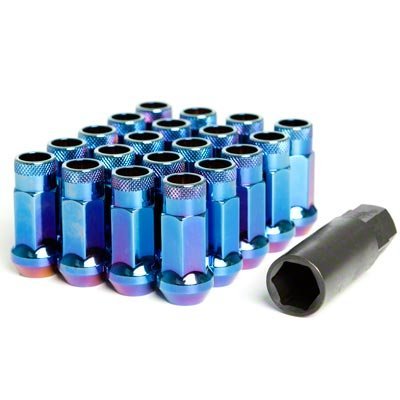 MUTEKI 32906UN LUG NUTS KIT SR48 12X1.50 BURNED BLUE NEON FINISH (OPEN END)