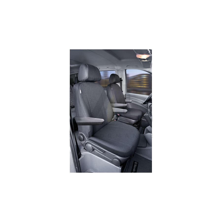 WALSER 10506 Car seat cover Grey, Polyester, Front