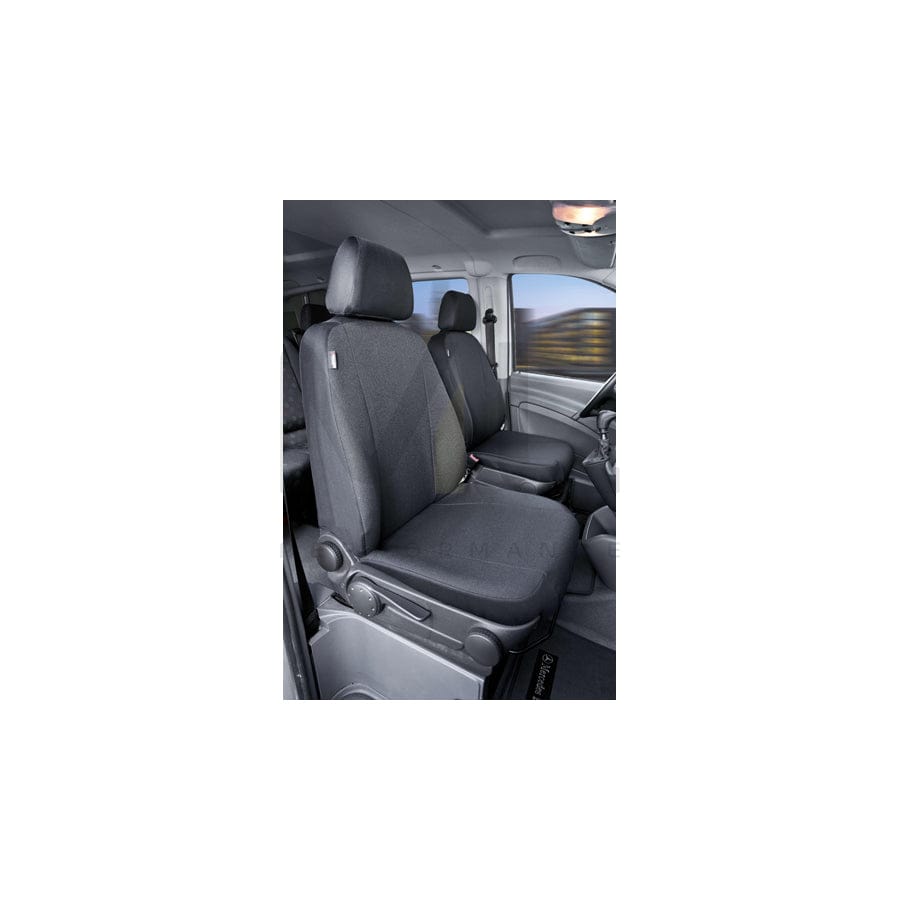 WALSER 10509 Car seat cover Grey, Polyester, Front