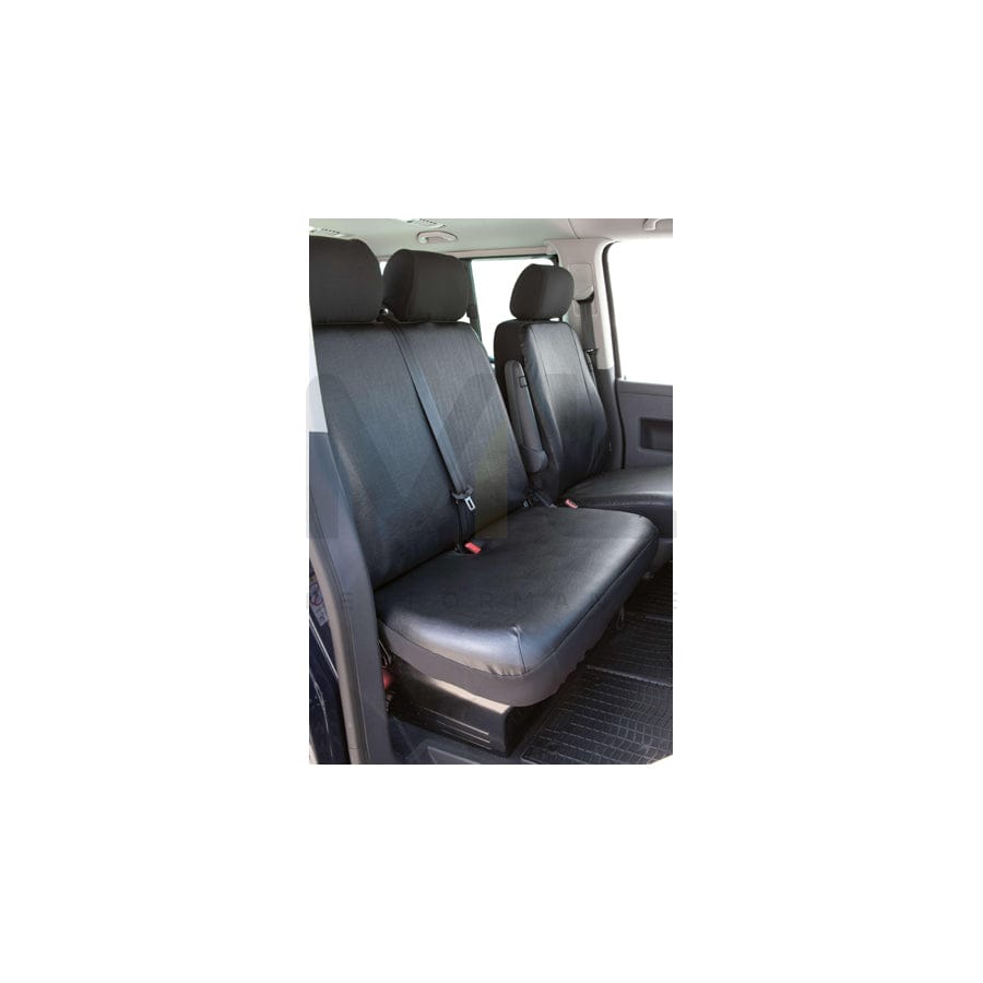 WALSER 11456 Car seat cover for VW TRANSPORTER Black, Leatherette, Polyester, Front