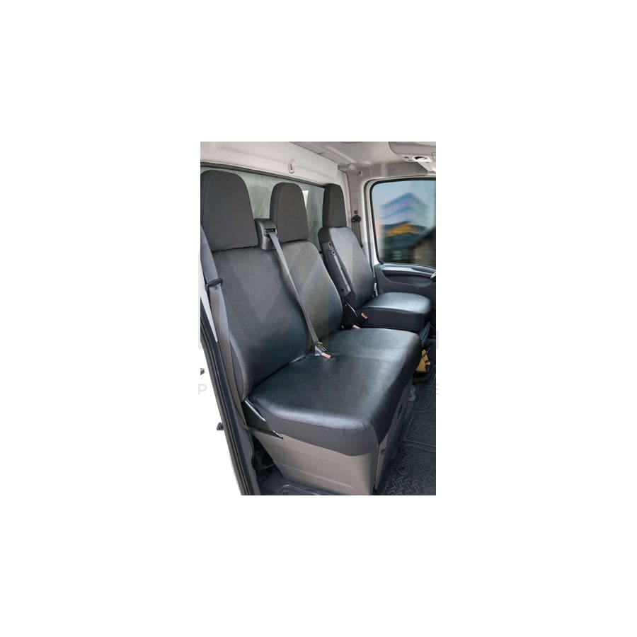 WALSER 11498 Car seat cover Black, Leatherette, Polyester, Front
