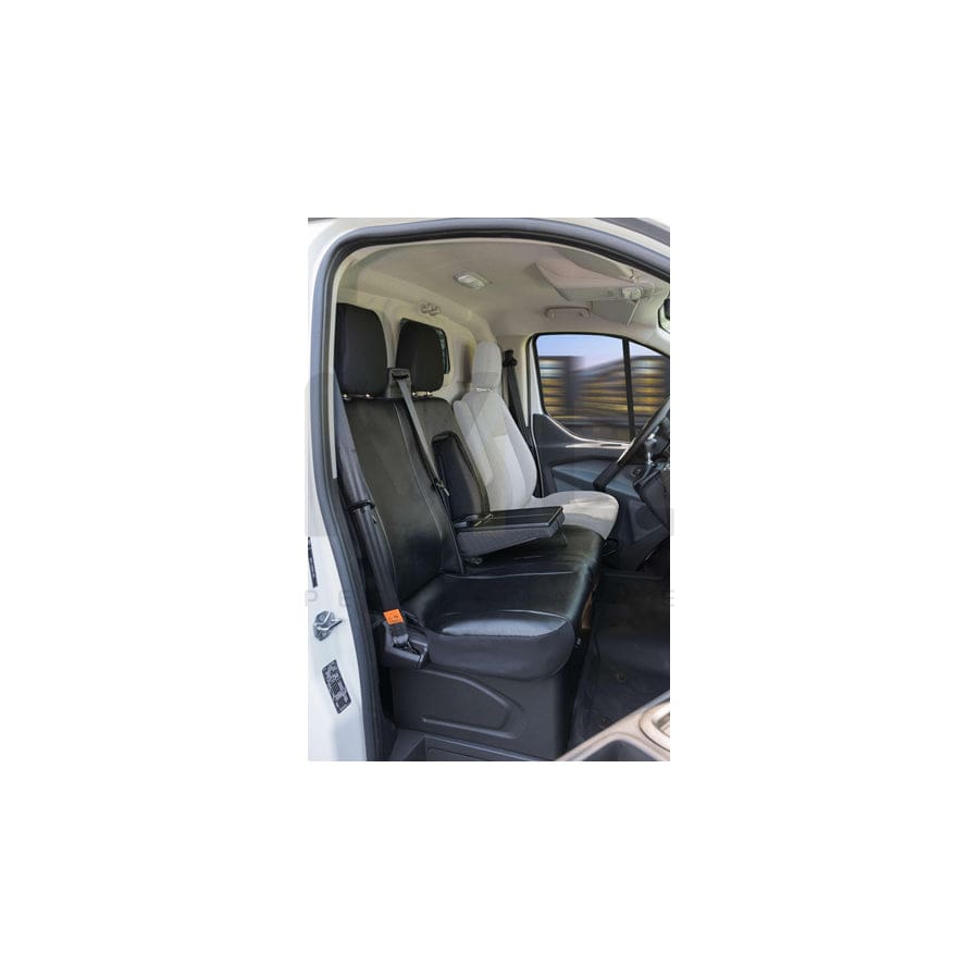 WALSER 11532 Car seat cover Black, Leatherette, Polyester, Front