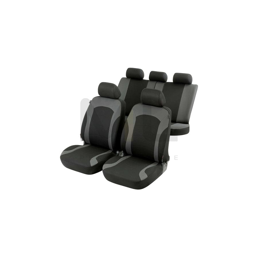 WALSER 11786 Car seat cover Black/Grey, Polyester, Front and Rear