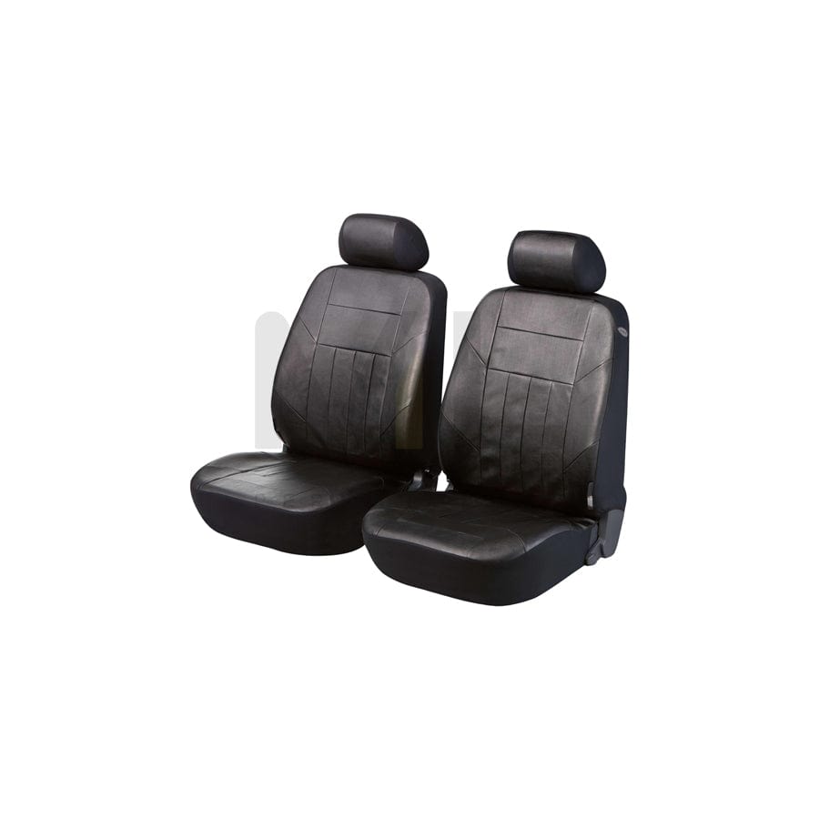 WALSER 11958 Car seat cover Black, Leatherette, Front