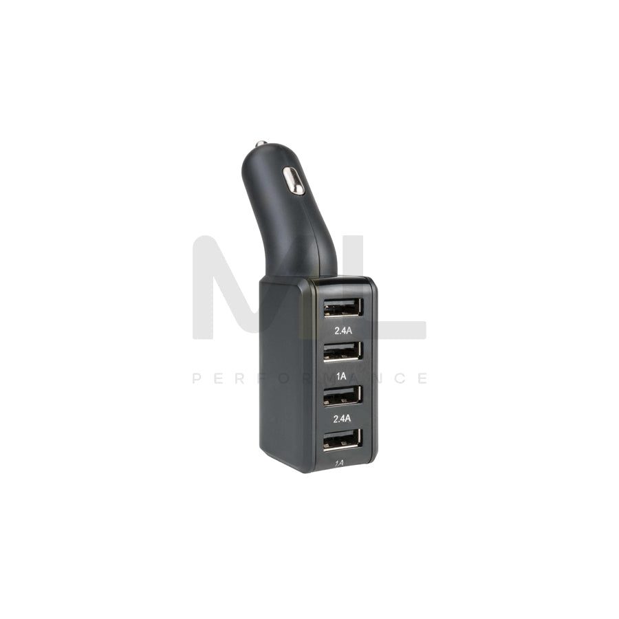 WALSER 16206 In-car charger 12, 24V, Number of inlets/outlets: 4, Black