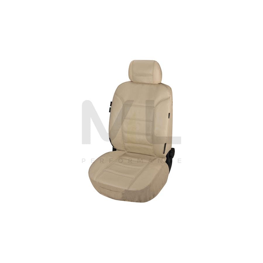 WALSER 19636 Car seat cover Beige, Leather, Front