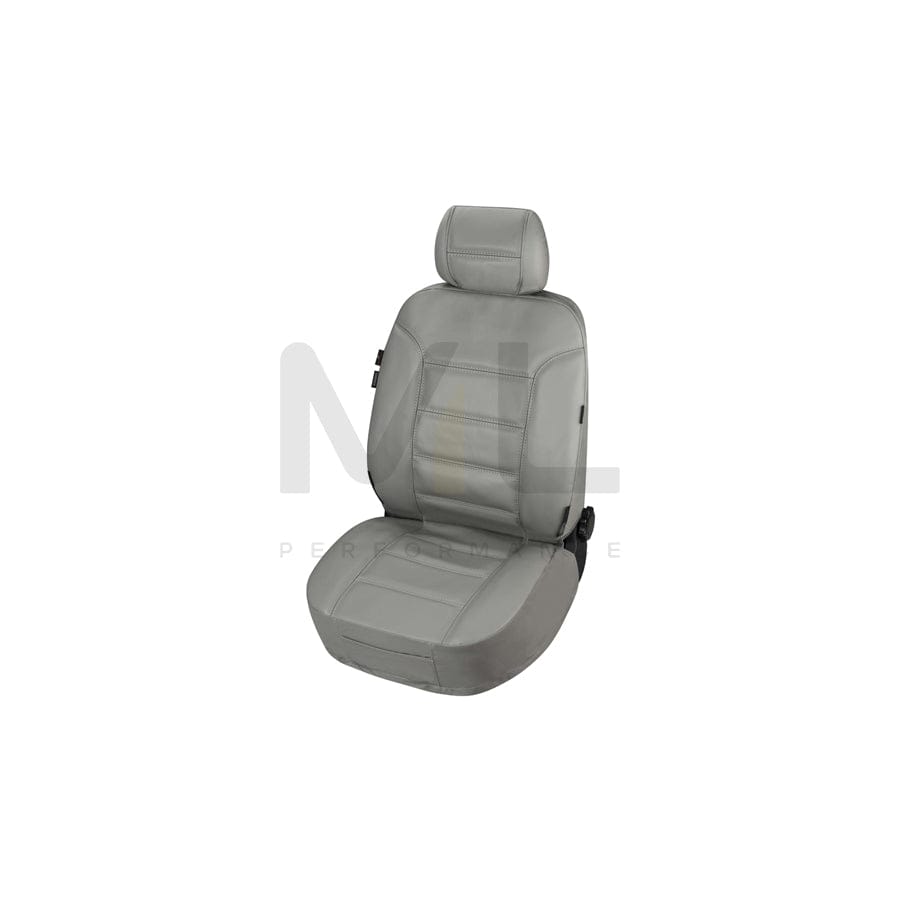 WALSER 19637 Car seat cover Grey, Leather, Front
