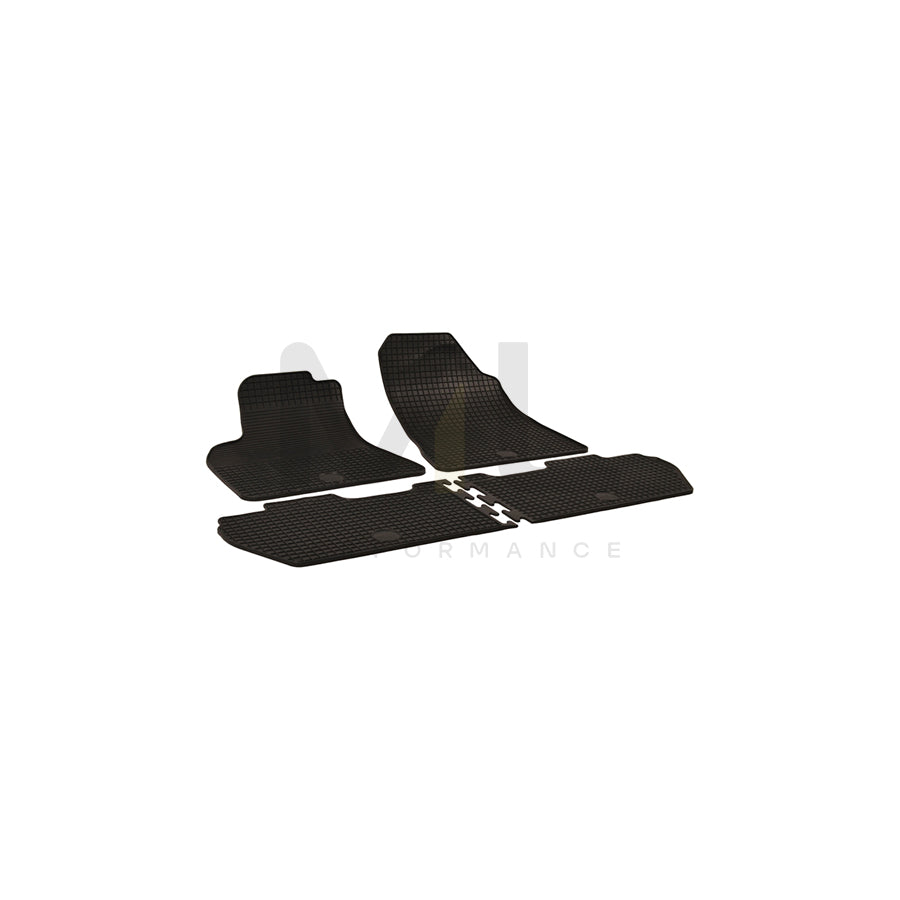 WALSER 50327 Floor mat set Elastomer, Front and Rear, Quantity: 4, Black