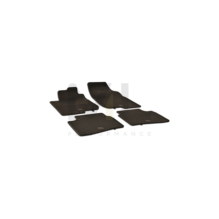 WALSER 50367 Floor mat set Elastomer, Front and Rear, Quantity: 4, Black